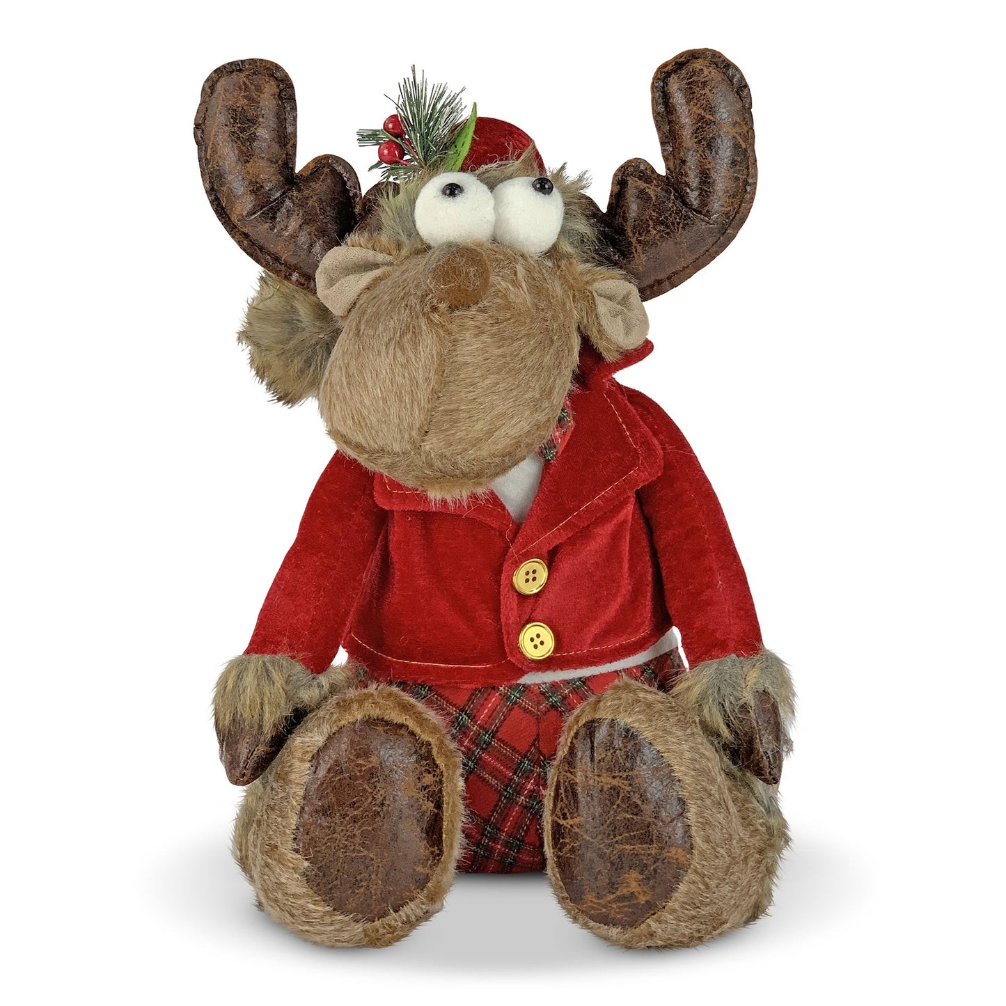 Decorazione natalizia Renna di Babbo Natale seduta peluche Idea Regalo 5854