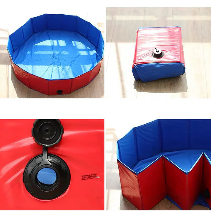 Piscina Pieghevole per Cani - Robusta Facile da Svuotare e Pulire interamente in PVC