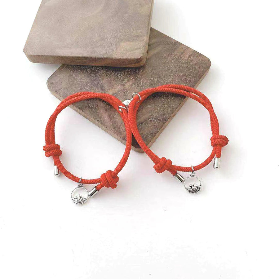 Set 2 Bracciali con Calamita - Oltre le Montagne e gli Oceani - Amore, Amicizia