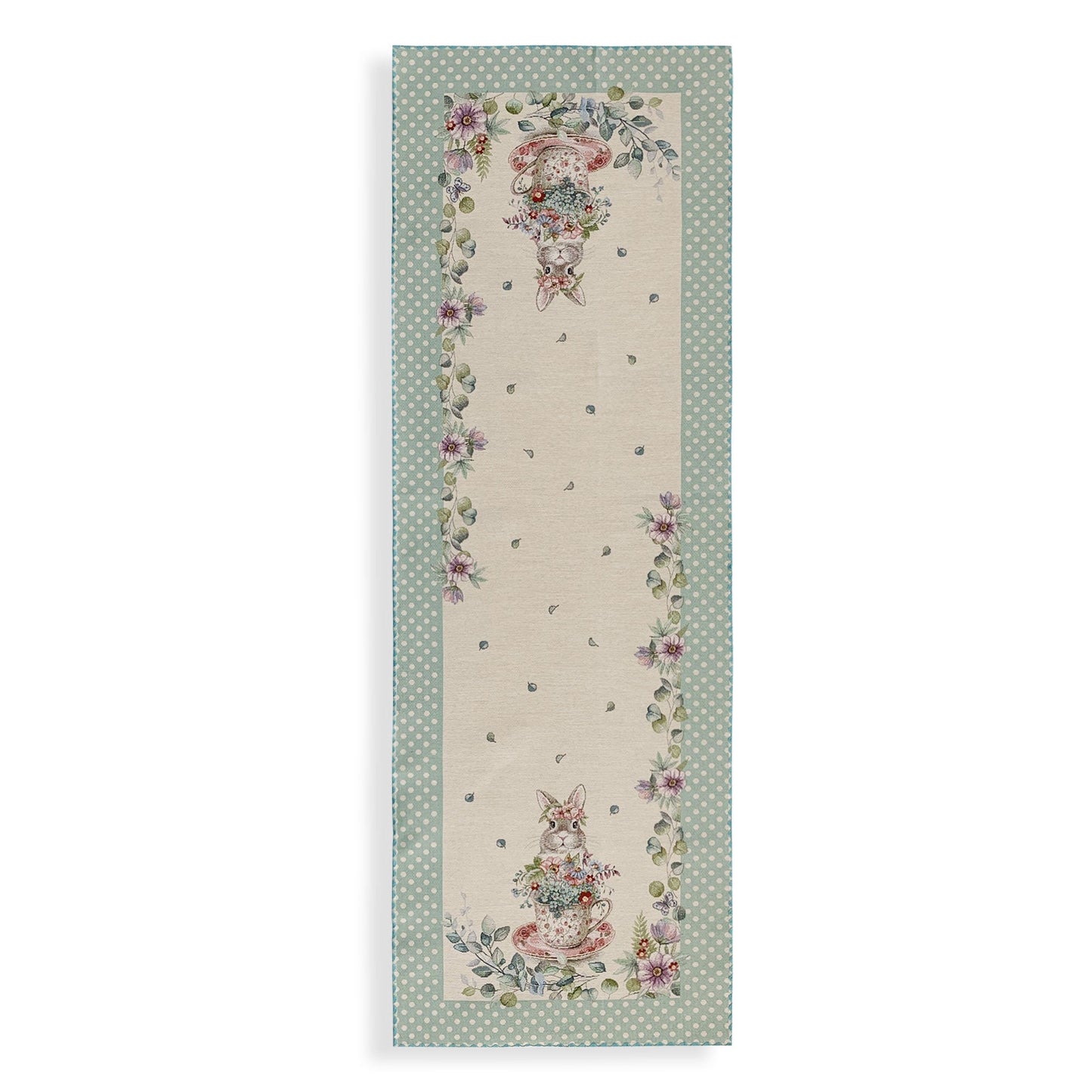 Runner Pasquale 45x140cm in cotone gobelin Centrotavola Pasqua Vingi Dis.1 6046