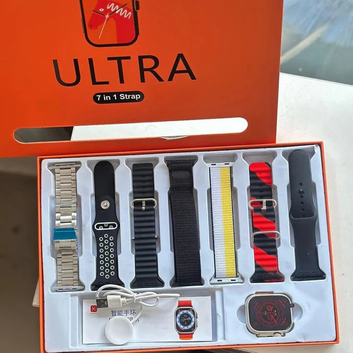Smartwatch Ultra 7 in 1 2.2HD Amoled Schermo Ricarica wireless 49mm Series 8