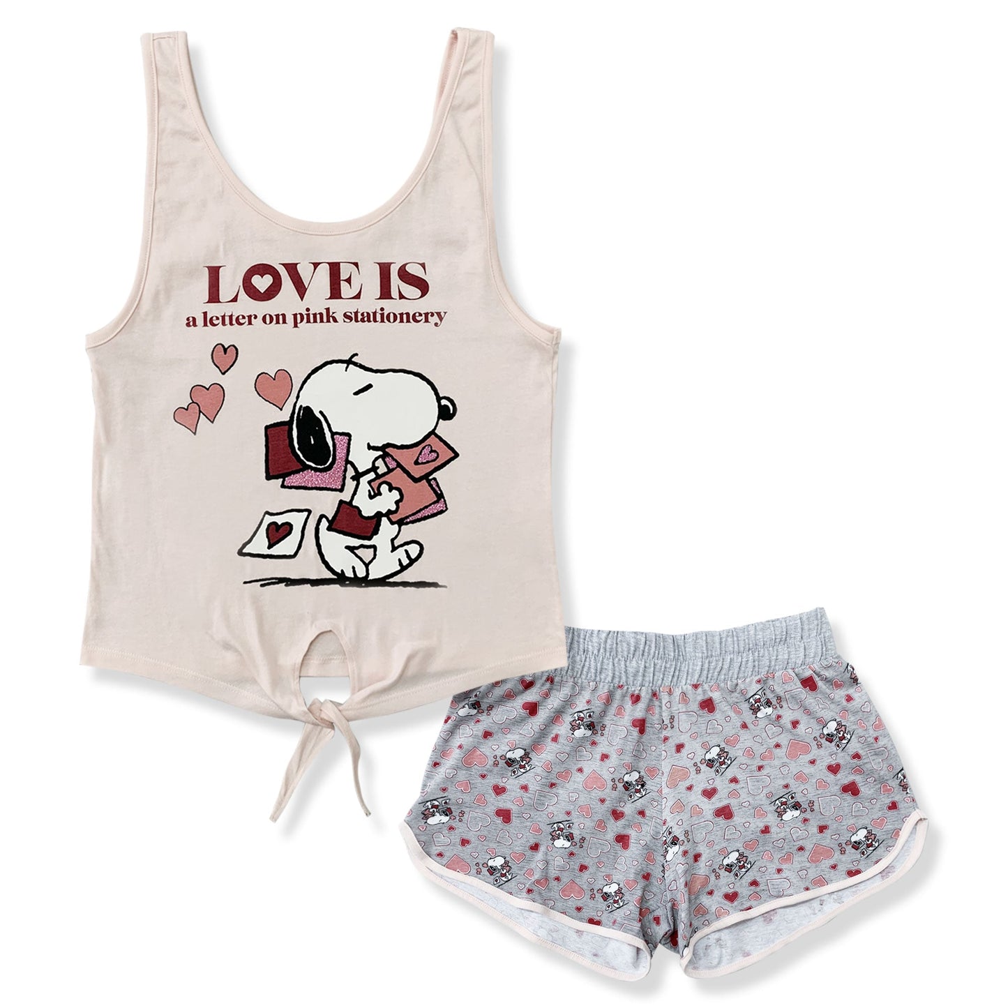 Pigiama corto donna Snoopy canotta e short in cotone estivo 6186