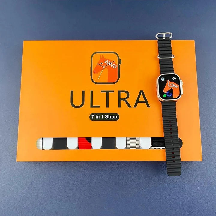 Smartwatch Ultra 7 in 1 2.2HD Amoled Schermo Ricarica wireless 49mm Series 8