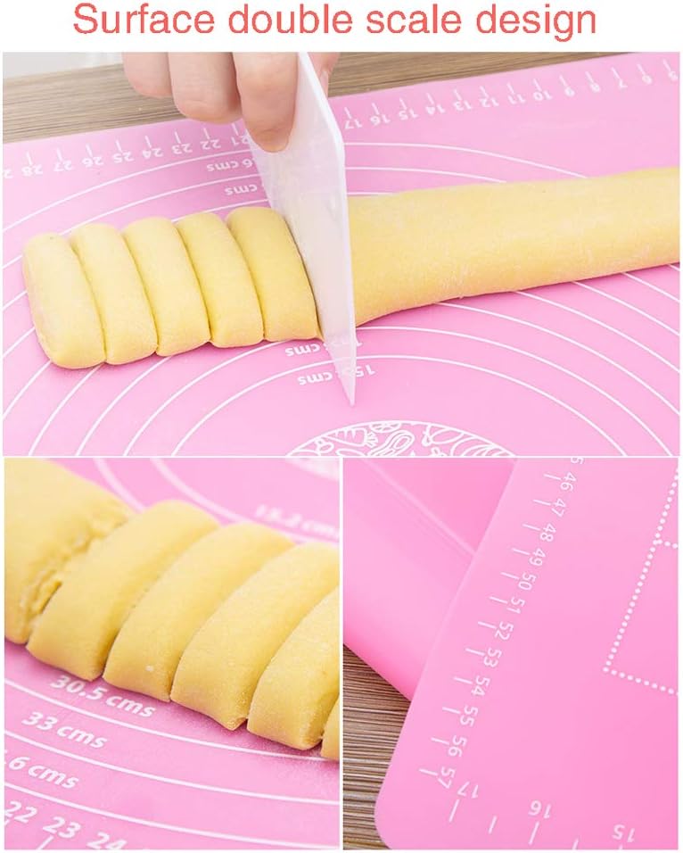 Tappetino per impasto 64x65 con segni di misurazione professionali resistenti all'usura tappetino da forno dai colori brillanti per la cucina di casa e per la preparazione di torte