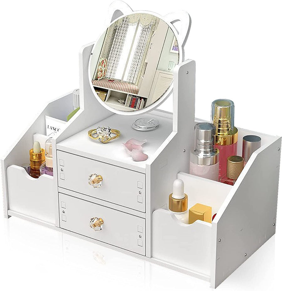 Organizer trucchi con cassetti bagno porta trucchi organizer da tavolo bianco portatrucchi organizzatore con specchiera per toletta camera da letto bagno