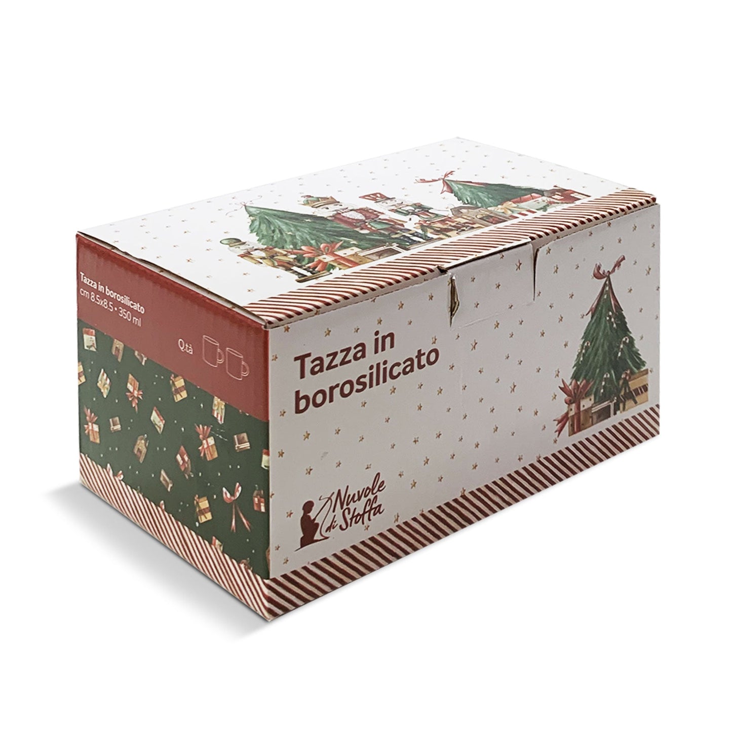 Tazze natalizie Nuvole di Stoffa in vetro Tazza Decori Natale Carol 350ml 6279