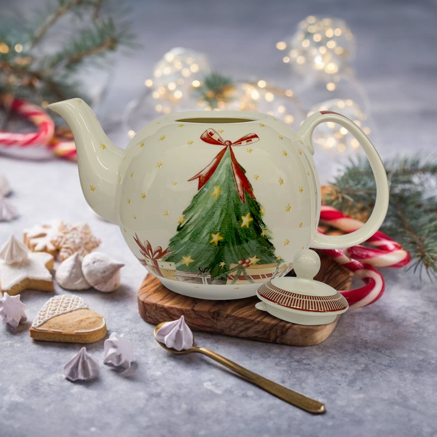 Teiera natalizia stile retrò di Nuvole di Stoffa Albero di Natale Carol 6290