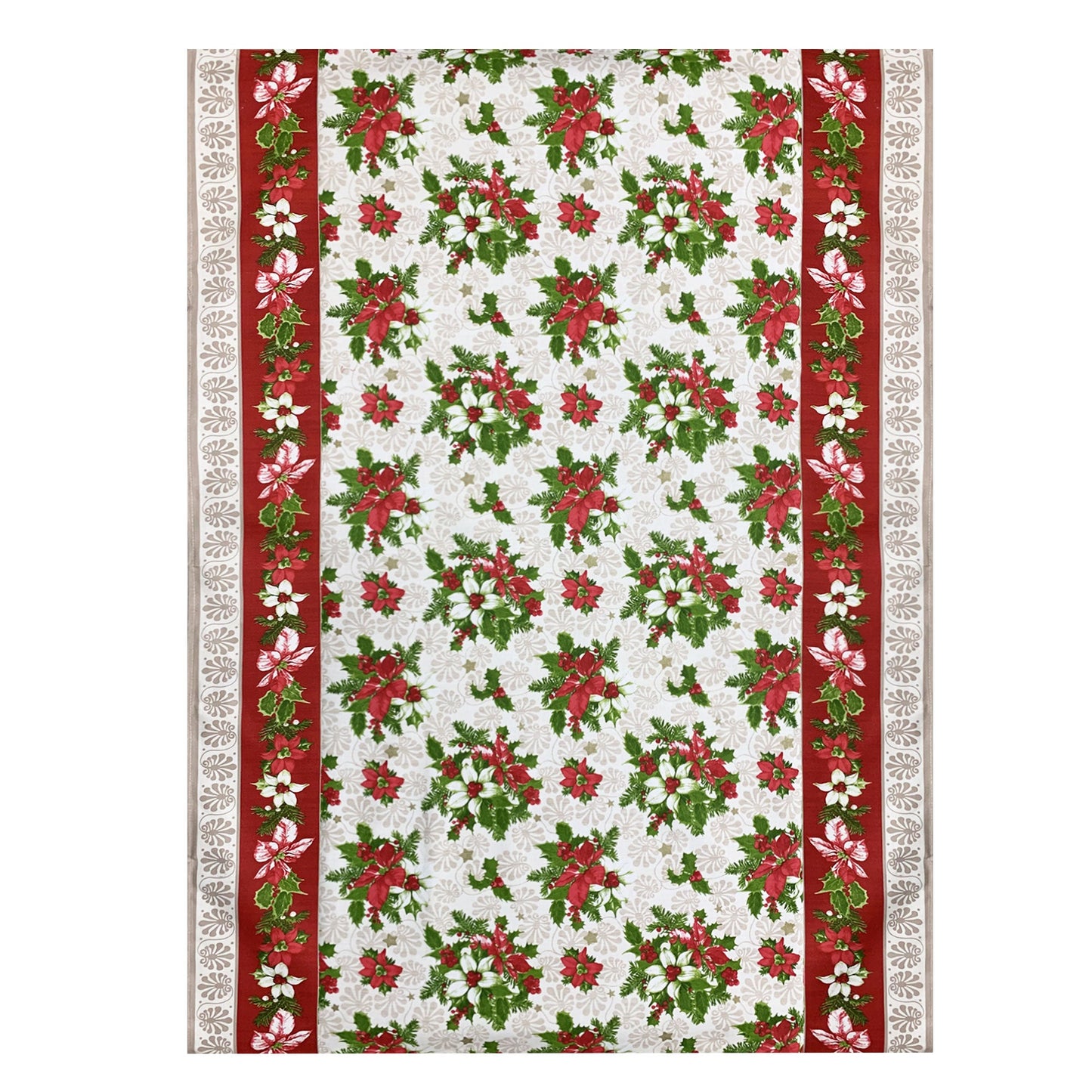 Tovaglia Natalizia panama stampata Preziosa Home 6 posti Natale Abete 6439