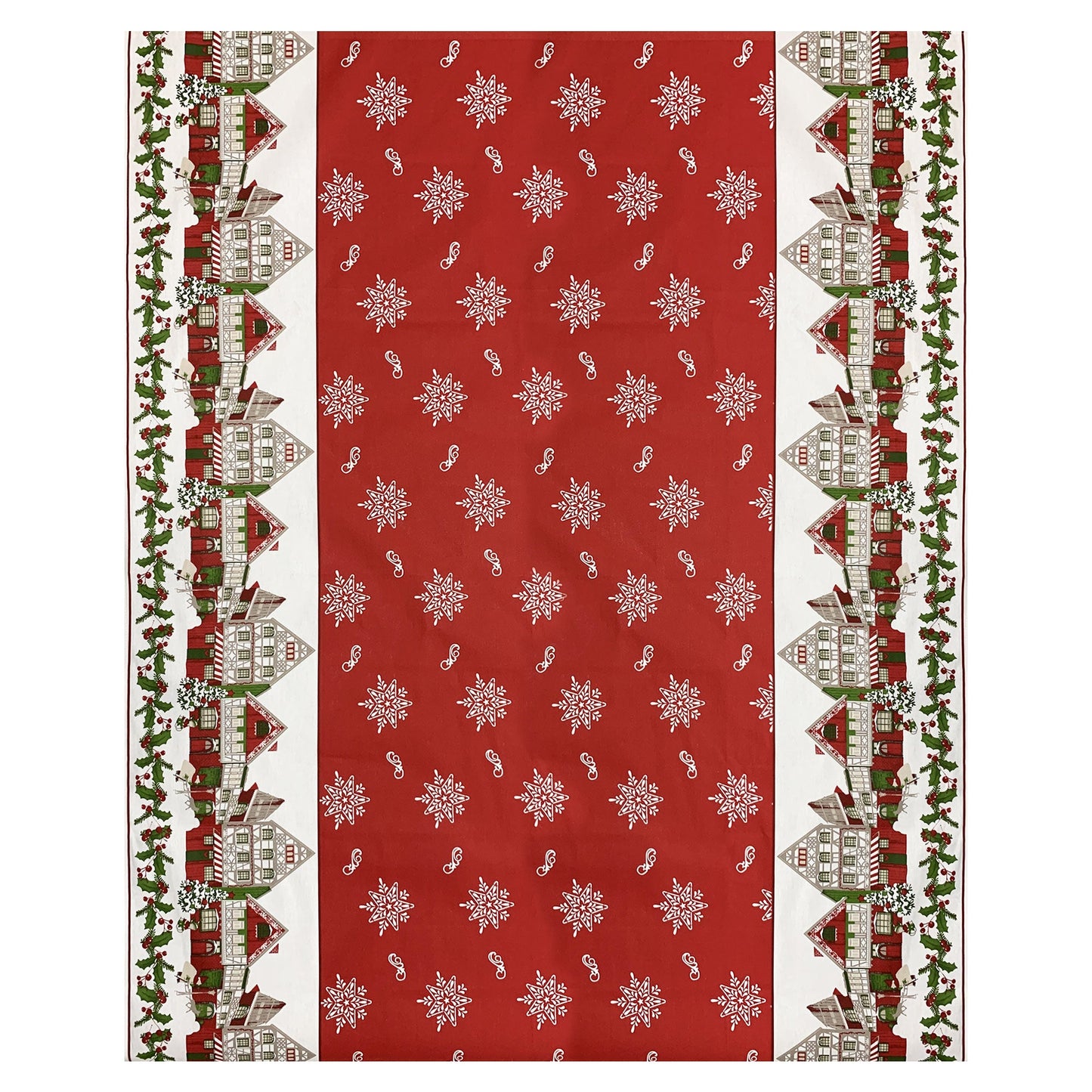 Tovaglia Natalizia panama stampata Preziosa Home 12 posti Natale Abete 6442