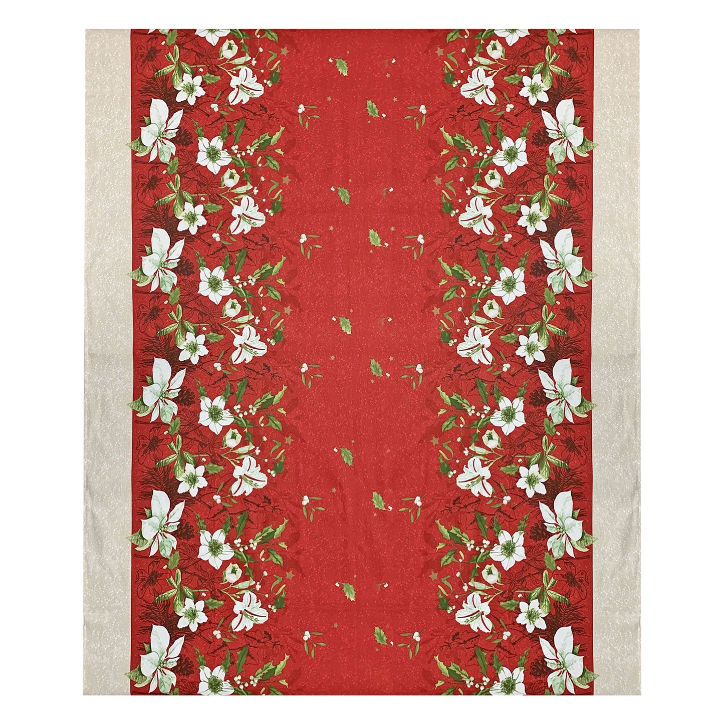 Tovaglia Natalizia panama stampata Preziosa Home 12 posti Natale Abete 6443