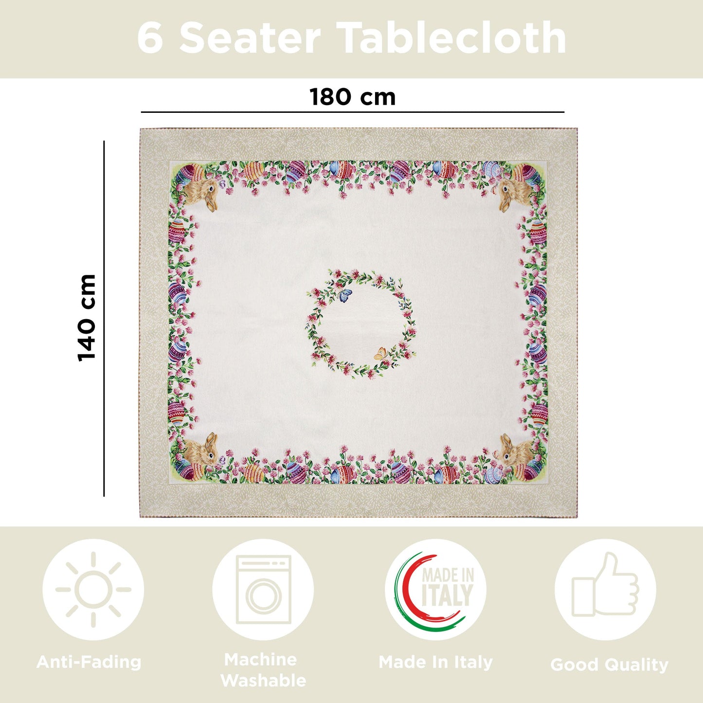 Copritavolo Pasquale in gobelin Vingi tovaglia Pasqua 6 posti Dis.1 6594