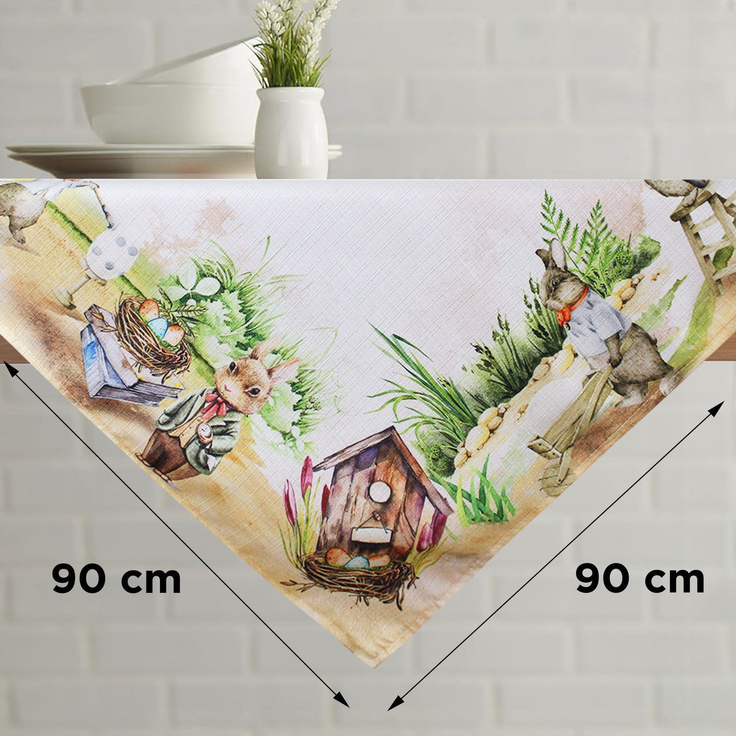 Centrotavola Pasquale 90x90cm Runner digitale Irge Pasqua 6628