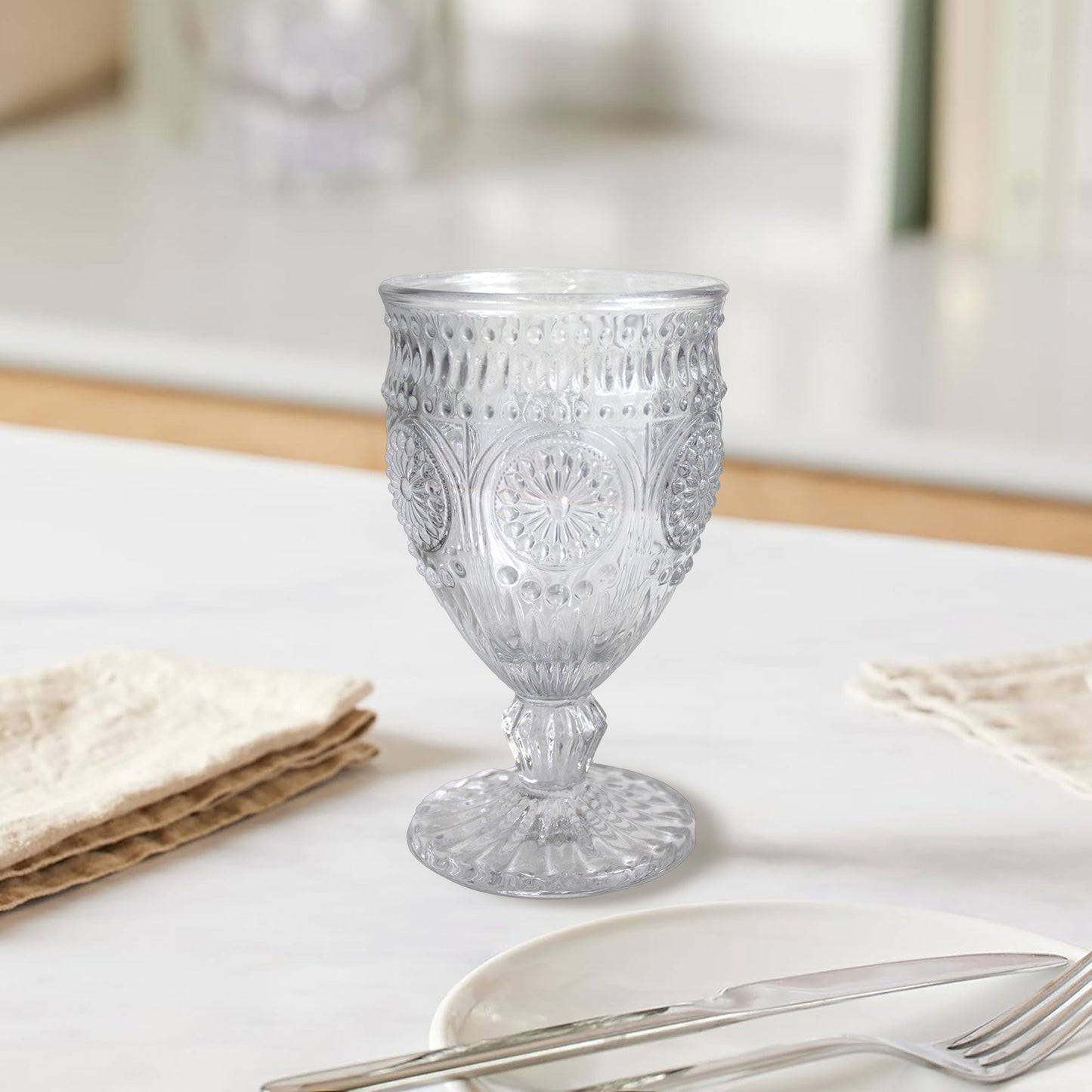 Calici da vino bicchieri Nuvole di Stoffa Shabby chic in vetro 6pz h14cm 6672