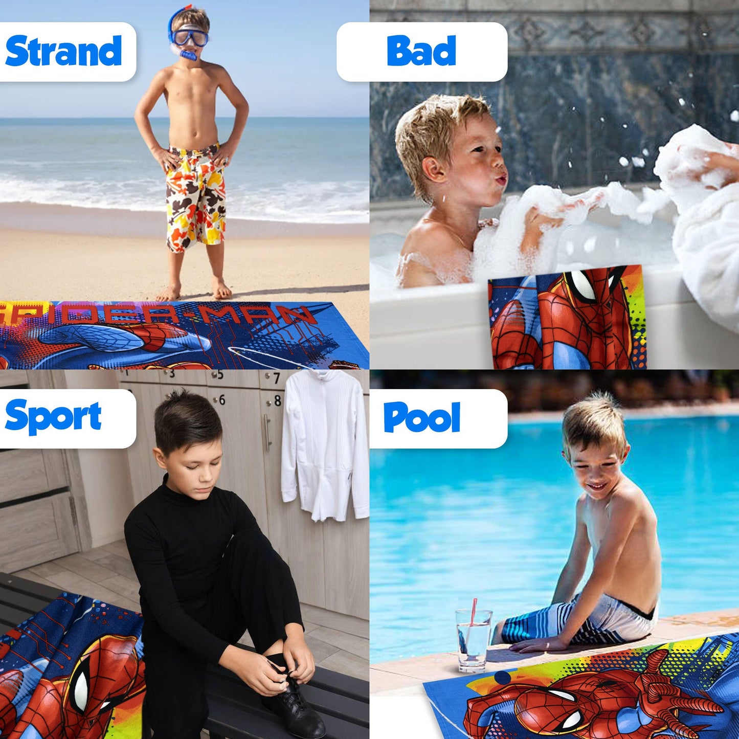 Telo mare Marvel Spiderman in microfibra 70x137cm asciugamano piscina 6818