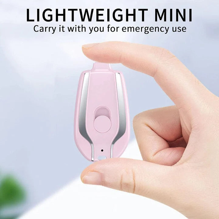 Mini powerbank emergenza 1500 mah portachiavi caricabatterie portatile usb-c