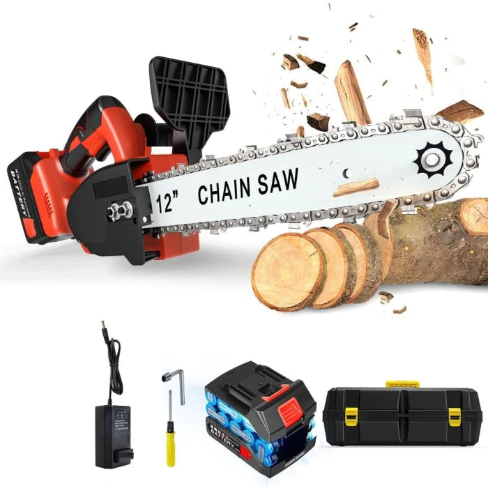 Elettrosega Lama 30 cm 900W Elettrica Motosega Batteria 3.0Ah Motosega Potatura 12 Pollici