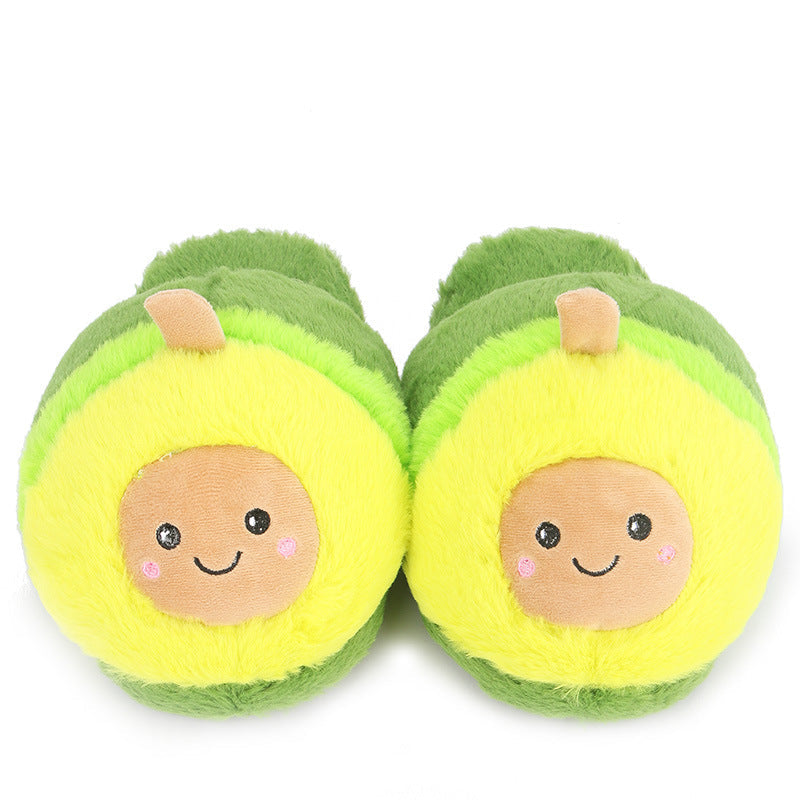 Cartoon Avocado Slippers Thickened Warm