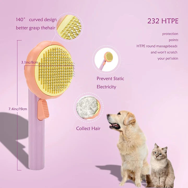 Spazzola autopulente per cani gatti cuccioli conigli animali domestici per toelettatura rimuove delicatamente il sottopelo sciolto per cani e gatti per peli corti e lunghi