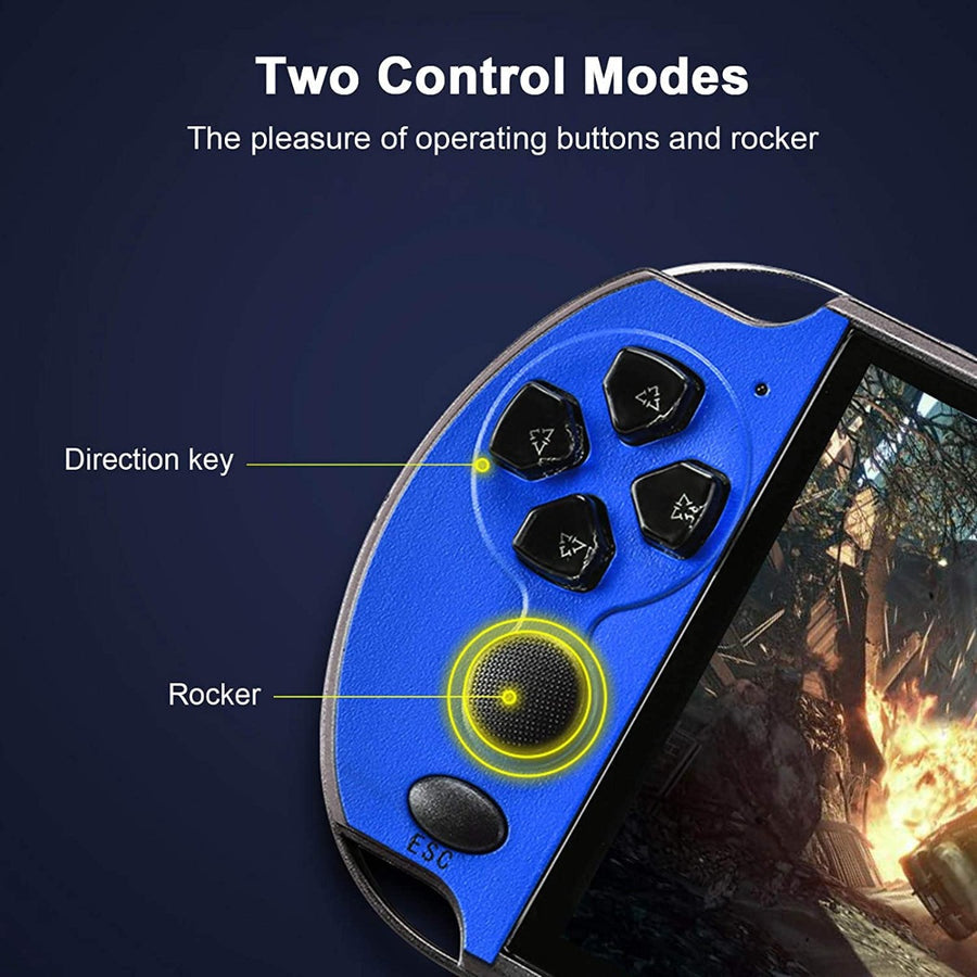 Console per Videogiochi Portatile X7 Plus da 5,1 Pollici 8GB Retro Console per Videogiochi 4K TV- out MP5 HD