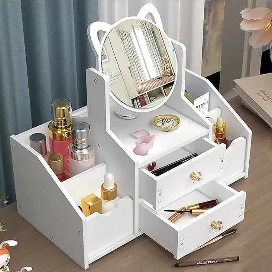 Organizer trucchi con cassetti bagno porta trucchi organizer da tavolo bianco portatrucchi organizzatore con specchiera per toletta camera da letto bagno