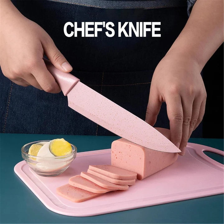 Set di coltelli da cucina colorati con confezione regalo lame antiaderenti con acciaio inossidabile di alta qualità set di coltelli da cucina