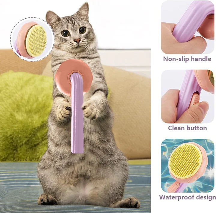 Spazzola autopulente per cani gatti cuccioli conigli animali domestici per toelettatura rimuove delicatamente il sottopelo sciolto per cani e gatti per peli corti e lunghi