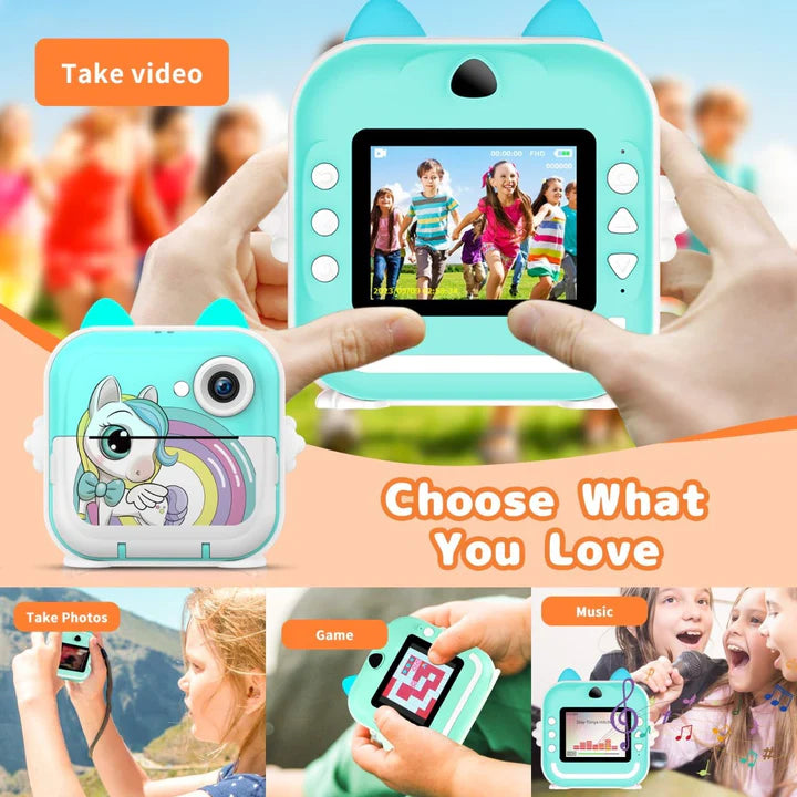 Fotocamera per bambini con stampa istantanea Macchina fotografica 32GB