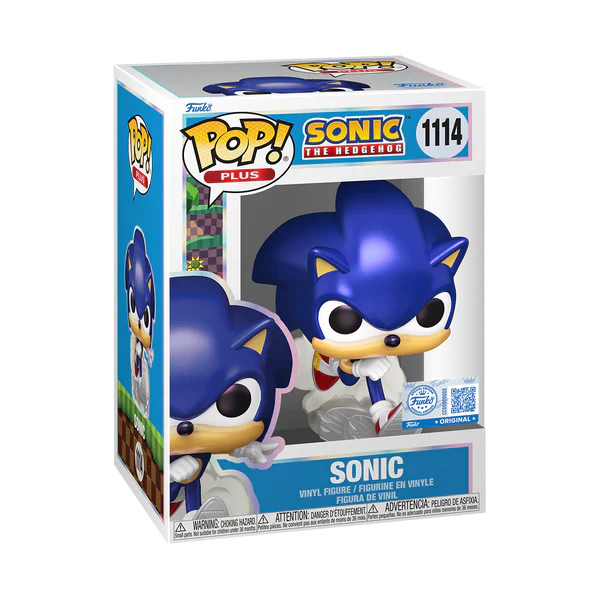 Funko Pop ! Plus - Sonic (1114) Sonic (Pearlescent) Vinyl Figure 9cm Collezione