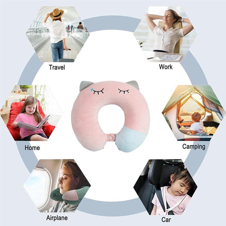 Cuscino Da Viaggio Collo Cervicale In Tessuto Memory Foam Relax Auto Treno Aereo 94973