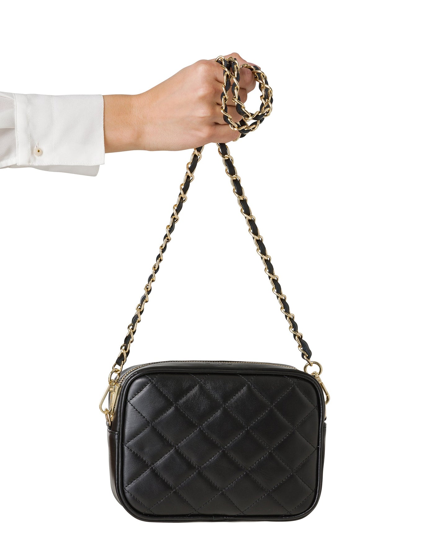 Borsa Donna a Tracolla Trapuntata Rosso Mattone, In Vera Pelle, Made in Italy, Nora