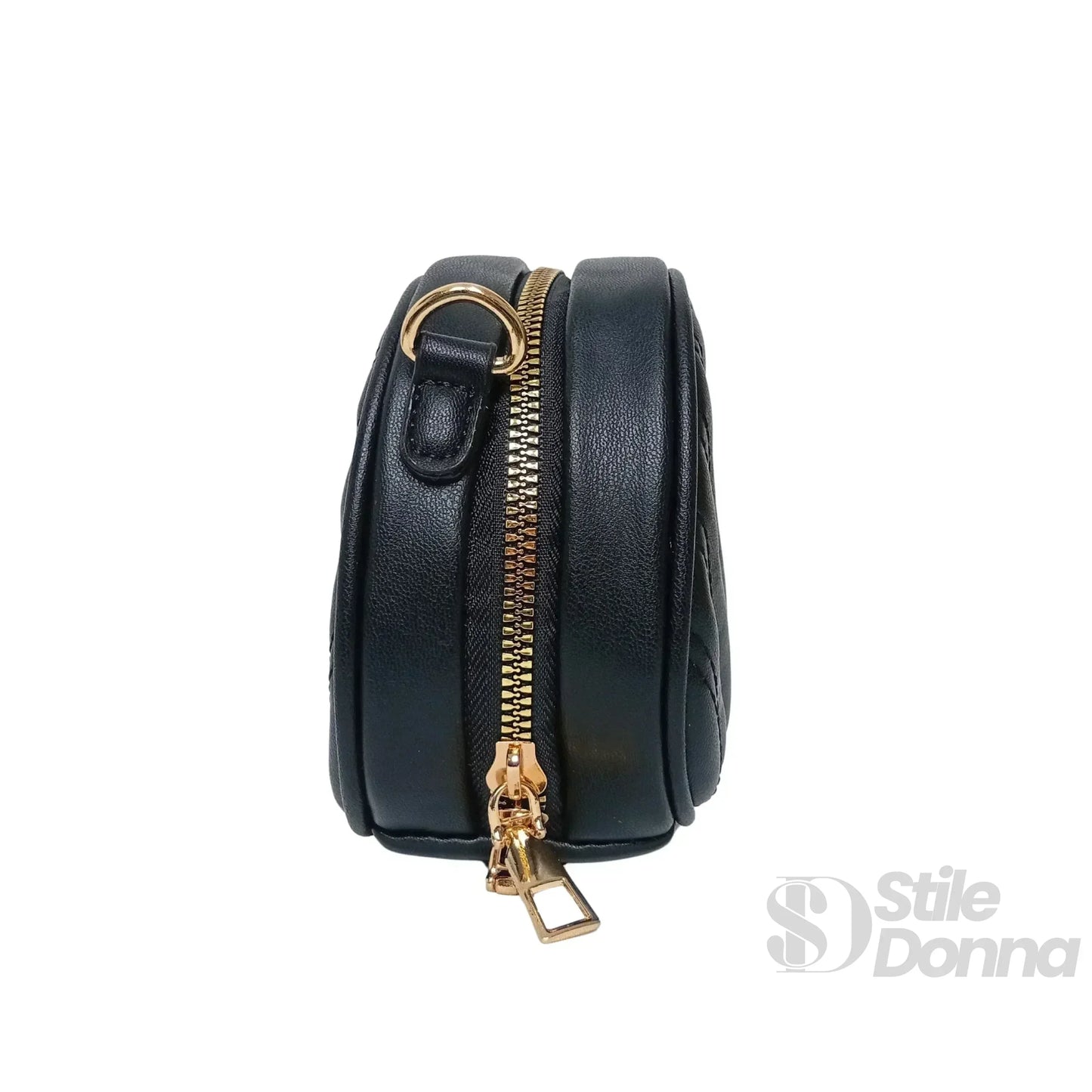 Borsa a Tracolla Ovale Trapuntata in Ecopelle Leggera