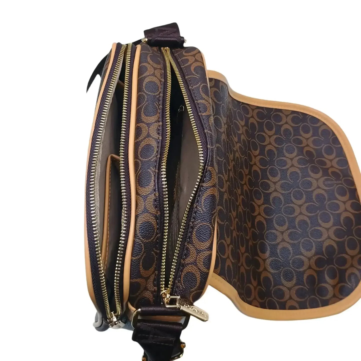 Brown Saddle Bag with removable shoulder strap - MS-4355