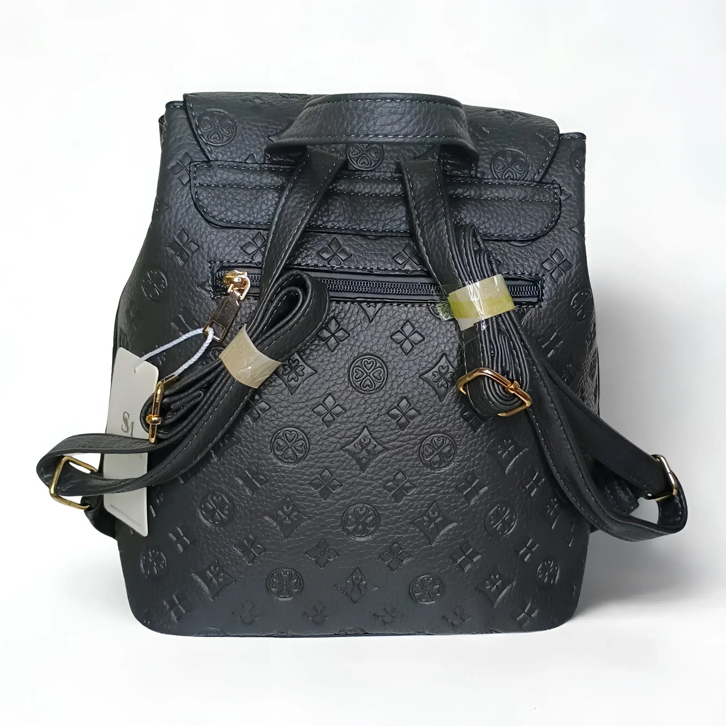 Gray leather backpack - MS-7112