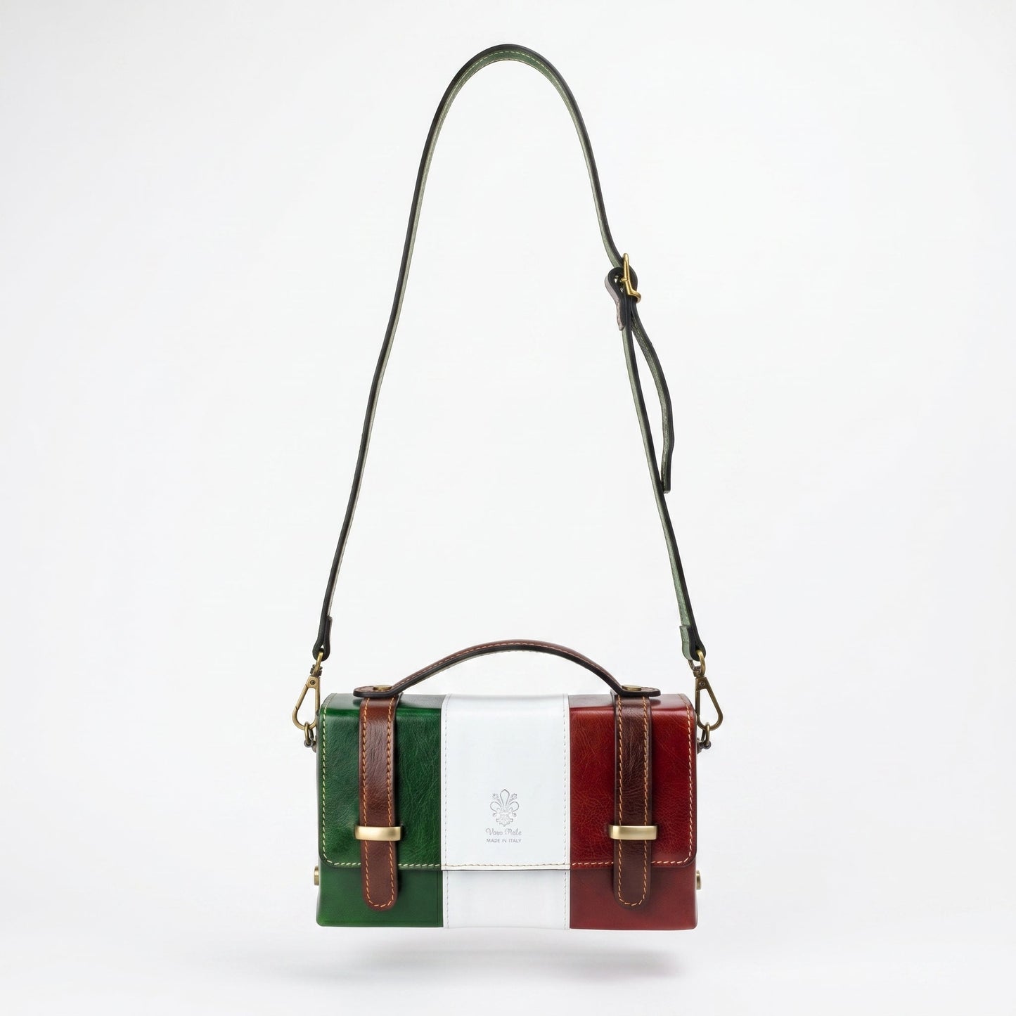Mini Borsa Brick in Vera Pelle con Chiusura Magnetica Made in Italy