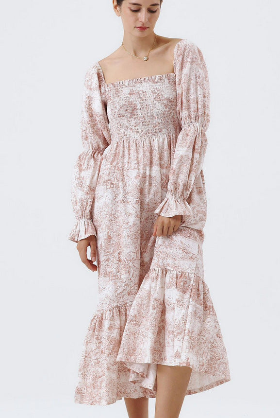 Bell Sleeve Chiffon Dress Women's Clothing