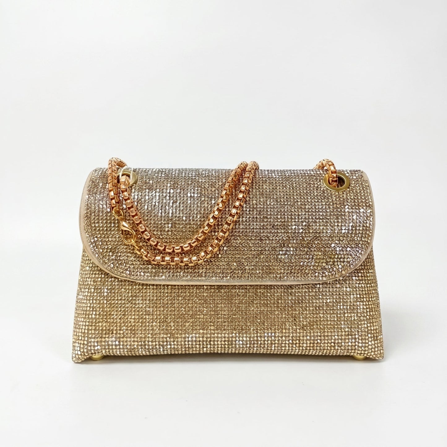 Flap Clutch Bag with Rhinestone Detail