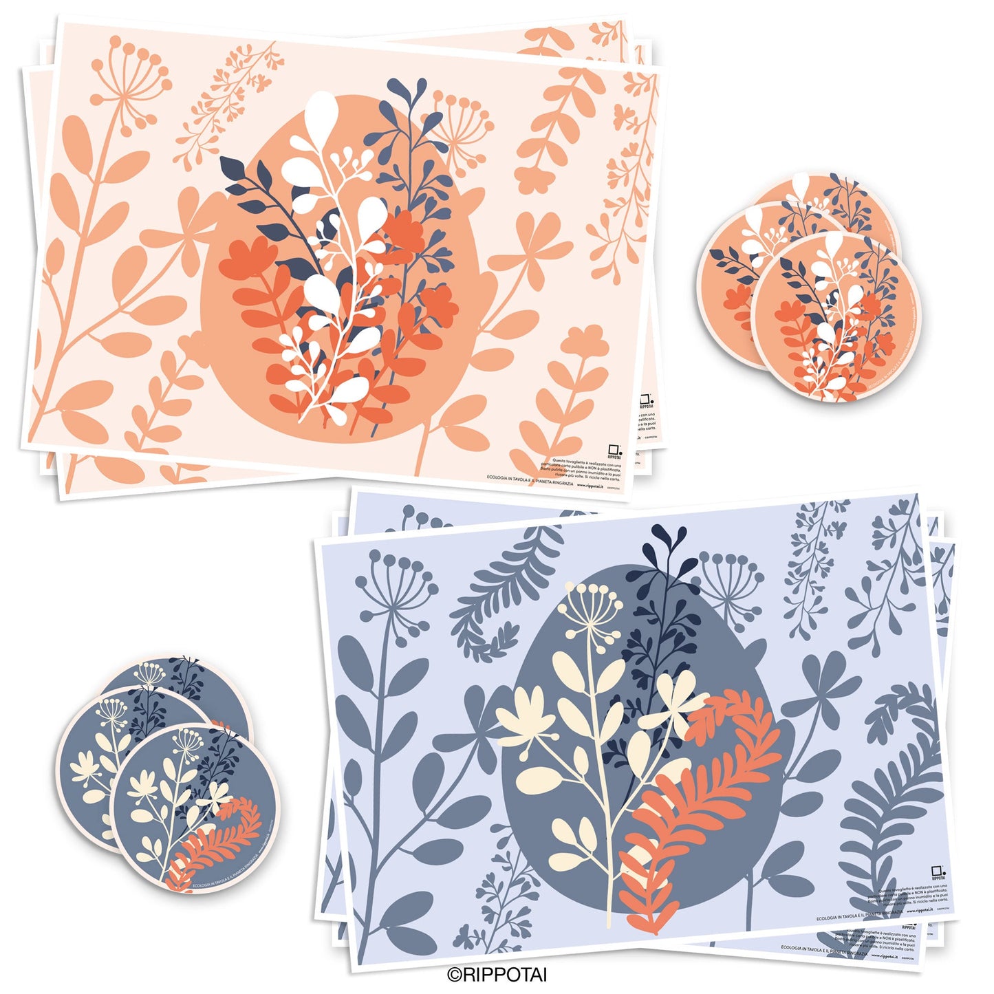 La tavola di Pasqua by Rippotai: tovagliette in carta Lavabili e Sostenibili