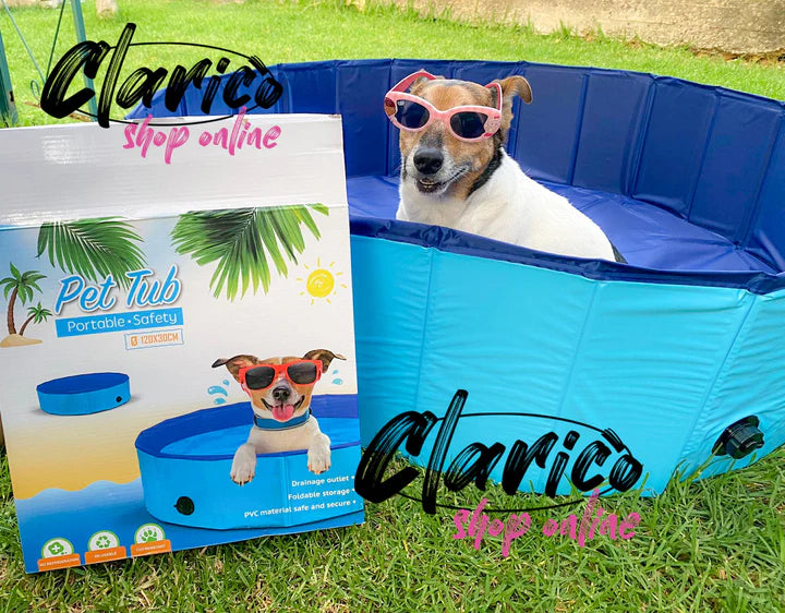 Piscina Pieghevole per Cani - Robusta Facile da Svuotare e Pulire interamente in PVC