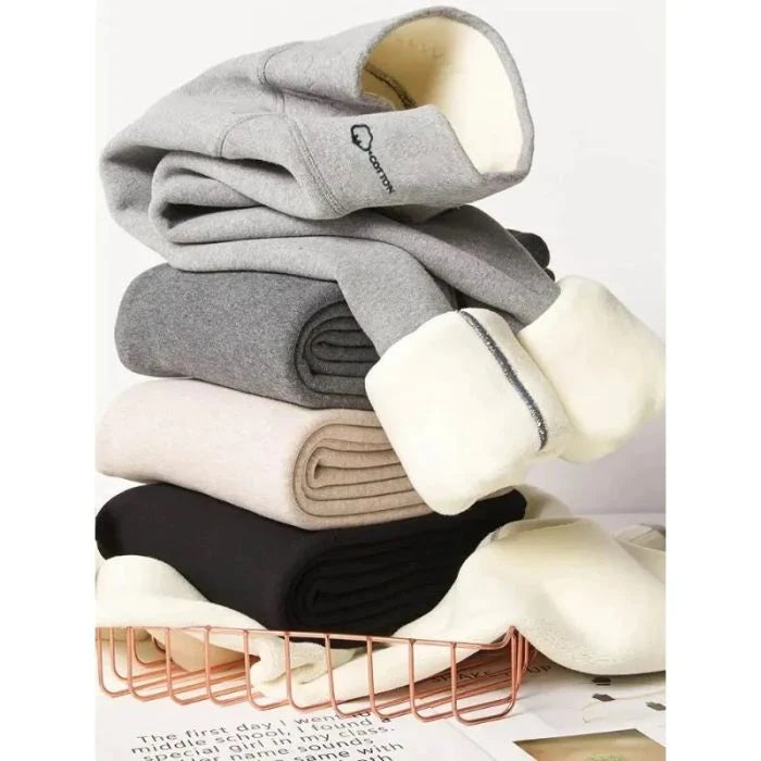 Leggins Imbottiti in cotone e velluto spesso con peluche all'interno Cashmere S M L XL