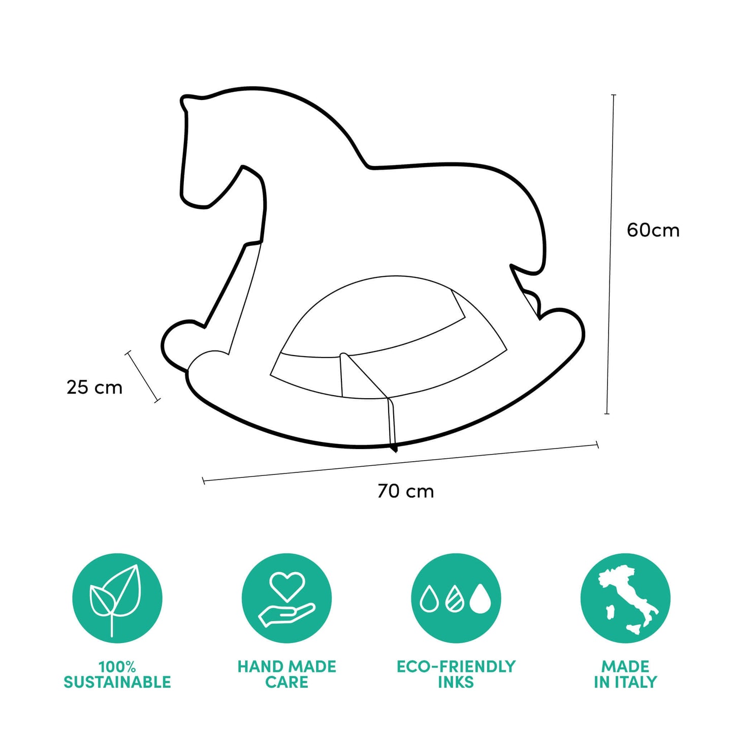 Addobbi per Vetrine Natalizie – Cavallo a Dondolo Decorativo in Cartone