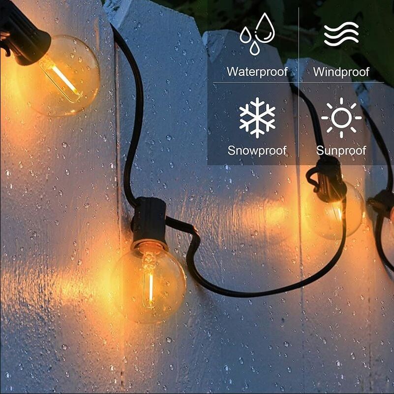 Catena 20 lampadine solari luce calda picchetto batterie ricaricabili l 5,60 mt