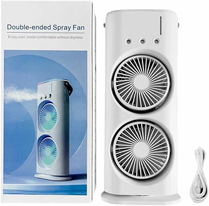 Piccolo raffreddatore d'aria domestico usb ricaricabile 2000mah ventilatore portatile condizionatore d'aria doppia testa