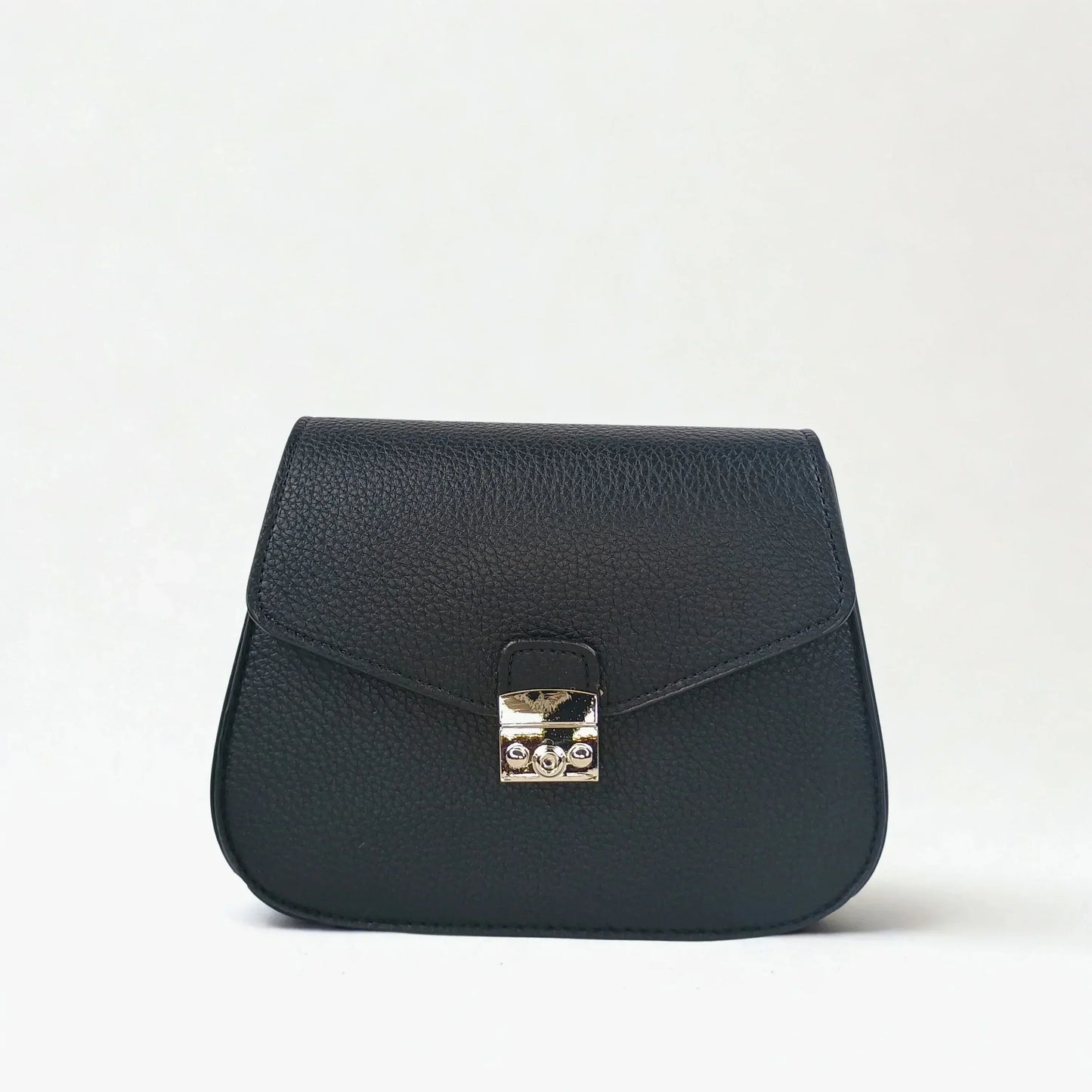 Black Leather Flap Bag - MS-9466