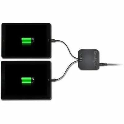 Caricatore da Tavolo, 4 Porte USB, da 48W, per iPad e iPhone, Nero Kensington
