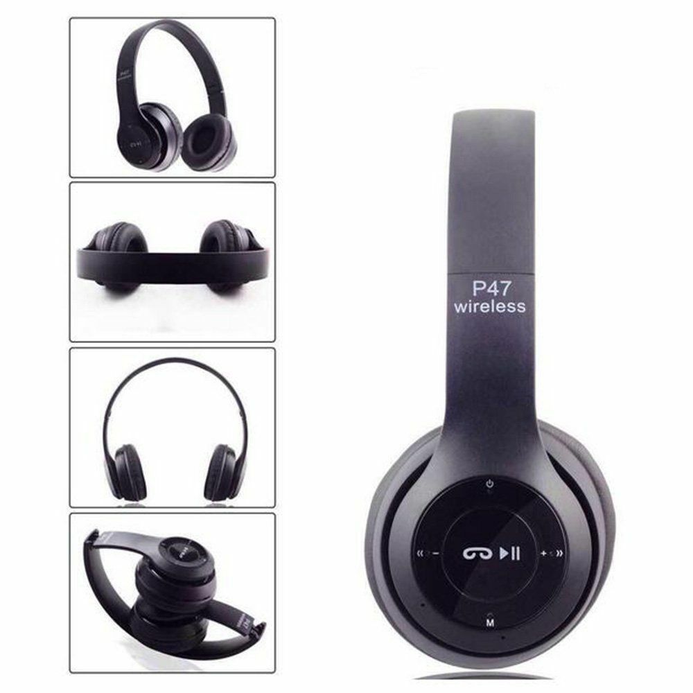 Cuffie Wireless P47 Bluetooth Pieghevoli Cuffia Stereo Smartphone Pc Computer