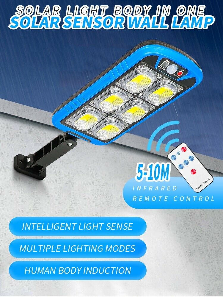 Lampione 150 led cob da esterno con pannello solare sensore movimento lampione