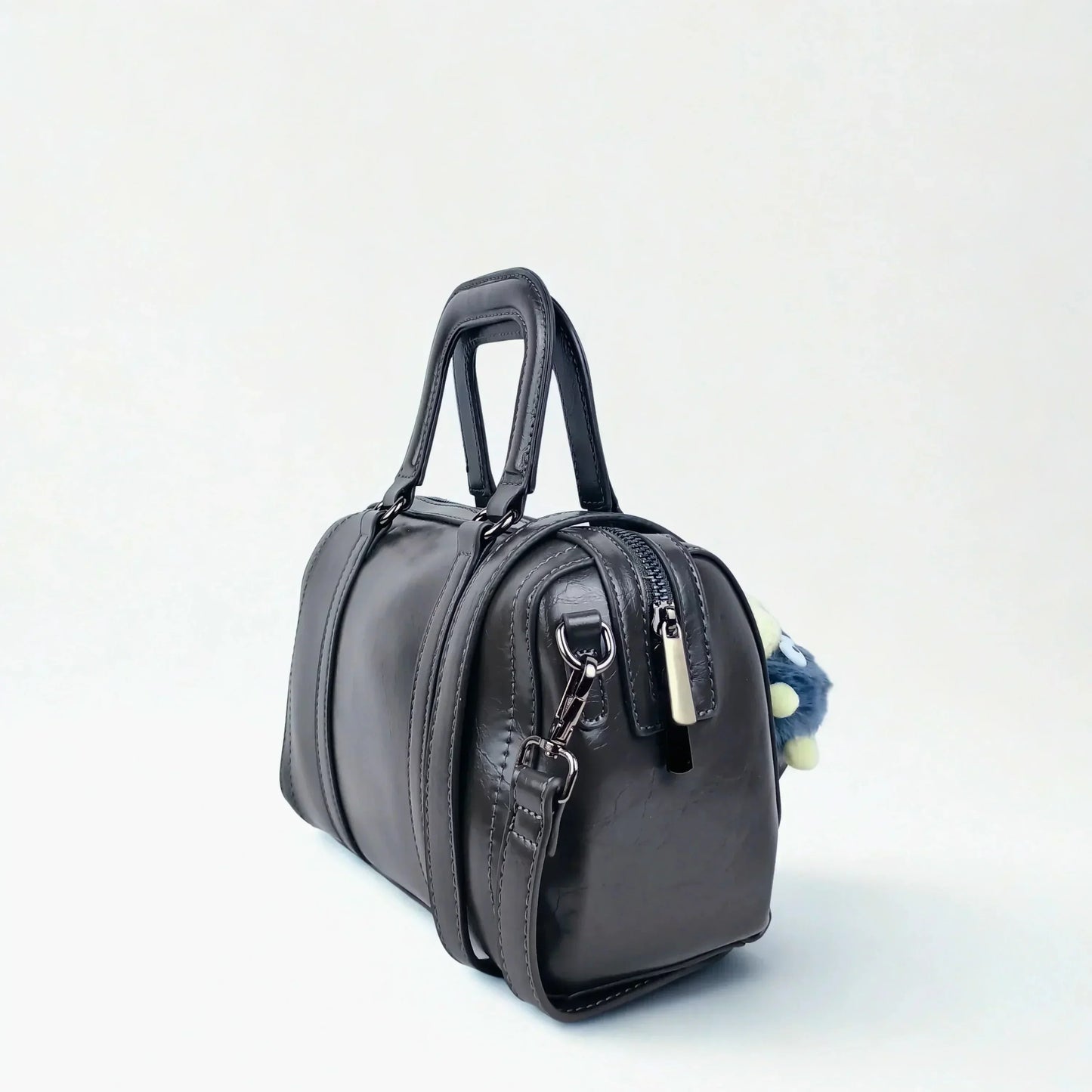 Dark Gray Faux Leather Handbag MS-1283