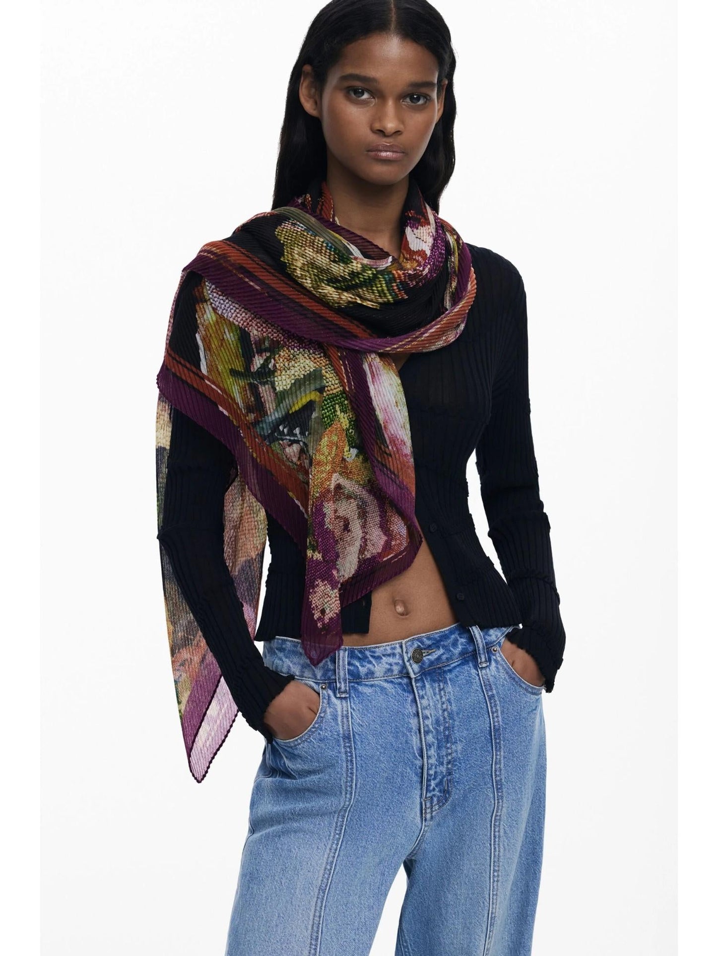 Desigual Foulard disegnato da Mr. Christian Lacroix Donna Rosso