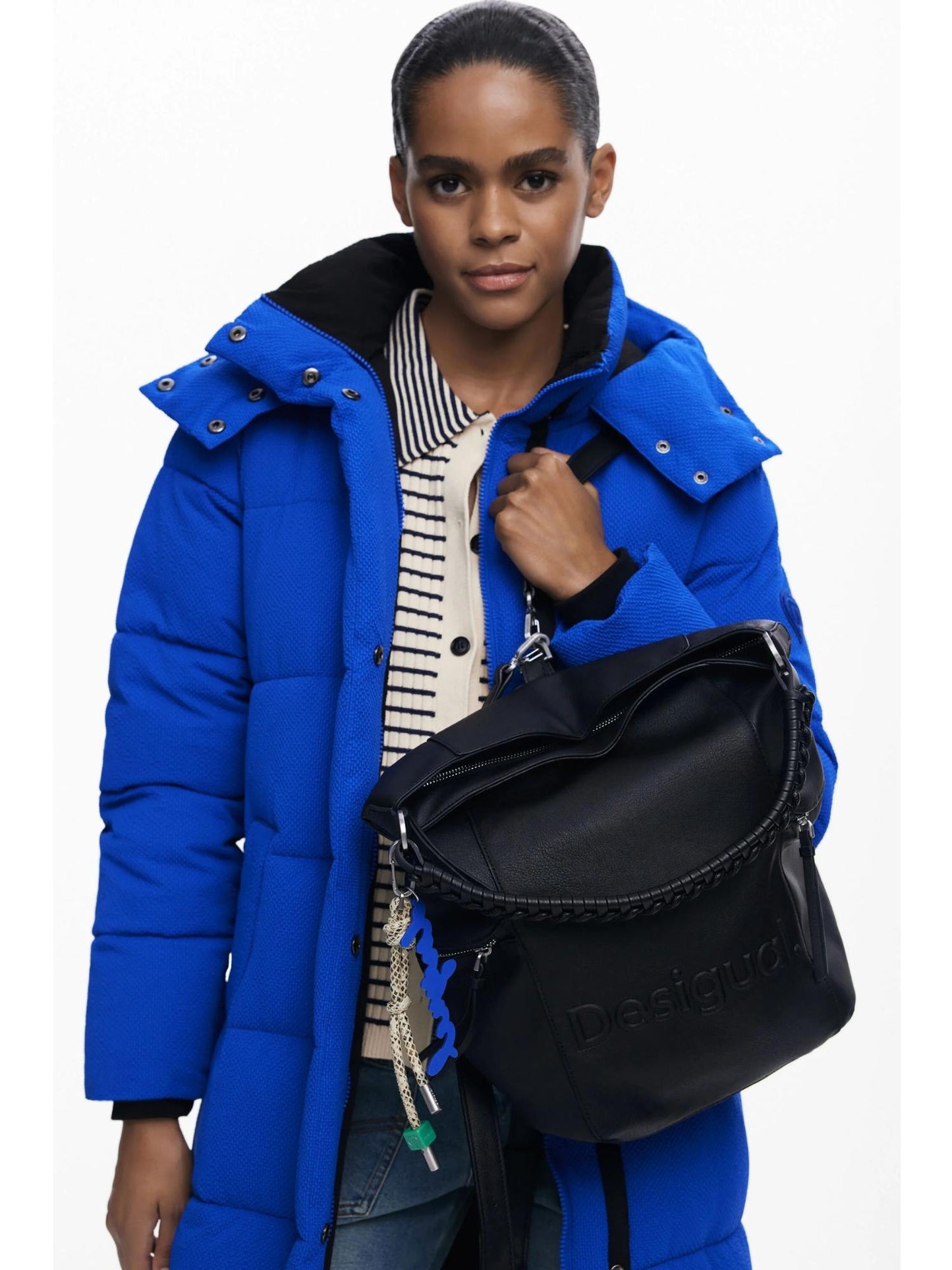 Desigual Zaino convertibile con grande logo Donna Nero