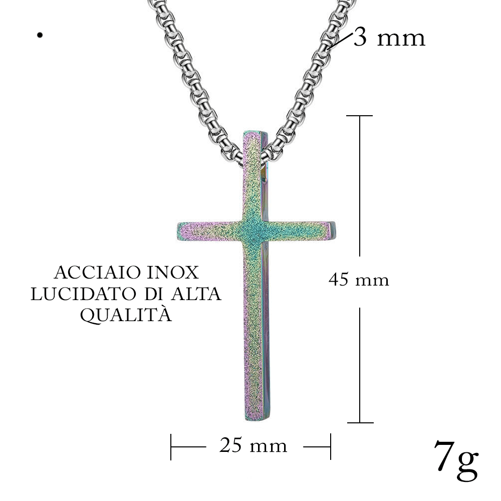 Collana Croce Multicolor - Amuleto della Felicità.